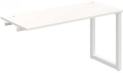 Pracovný stôl UNI O, k pozdĺ. reťazeniu, 140x75,5x60 cm, biela/biela