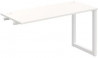 Pracovný stôl UNI O, k pozdĺ. reťazeniu, 140x75,5x60 cm, biela/biela