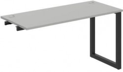 Pracovný stôl UNI O, k pozdĺ. reťazeniu, 140x75,5x60 cm, sivá/čierna