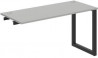 Pracovný stôl UNI O, k pozdĺ. reťazeniu, 140x75,5x60 cm, sivá/čierna