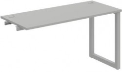 Pracovný stôl UNI O, k pozdĺ. reťazeniu, 140x75,5x60 cm, sivá/sivá
