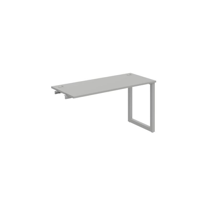 Pracovný stôl UNI O, k pozdĺ. reťazeniu, 140x75,5x60 cm, sivá/sivá