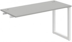 Pracovný stôl UNI O, k pozdĺ. reťazeniu, 140x75,5x60 cm, sivá/biela