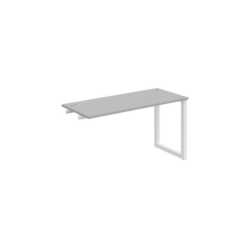 Pracovný stôl UNI O, k pozdĺ. reťazeniu, 140x75,5x60 cm, sivá/biela