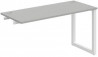 Pracovný stôl UNI O, k pozdĺ. reťazeniu, 140x75,5x60 cm, sivá/biela