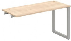 Pracovný stôl UNI O, k pozdĺ. reťazeniu, 140x75,5x60 cm, agát/sivá