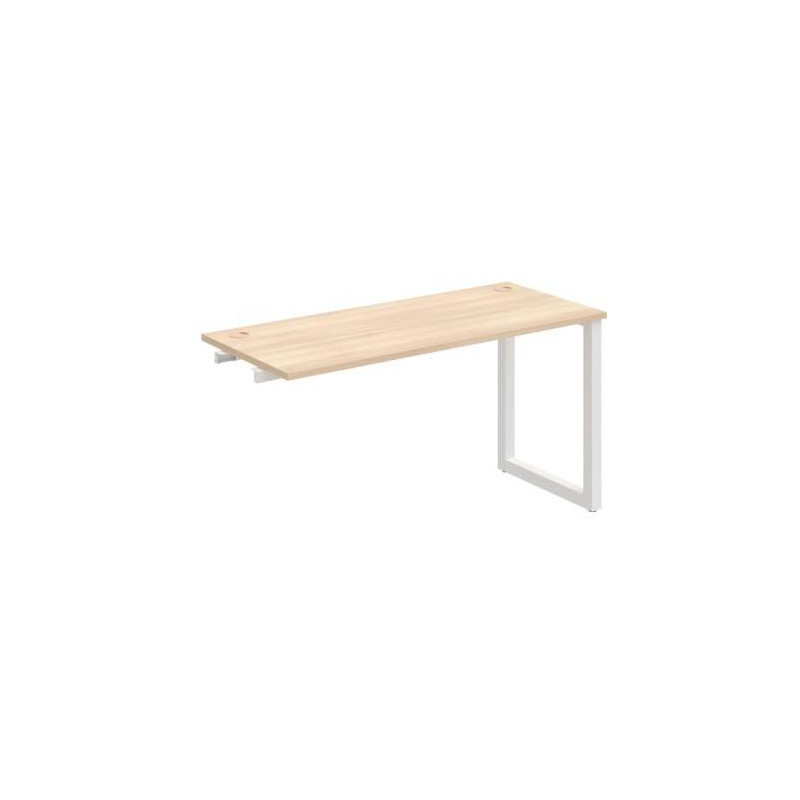 Pracovný stôl UNI O, k pozdĺ. reťazeniu, 140x75,5x60 cm, agát/biela