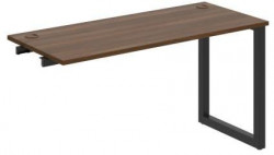 Pracovný stôl UNI O, k pozdĺ. reťazeniu, 140x75,5x60 cm, orech/čierna
