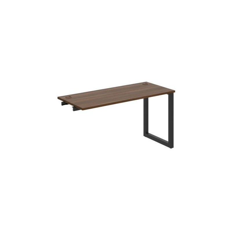 Pracovný stôl UNI O, k pozdĺ. reťazeniu, 140x75,5x60 cm, orech/čierna