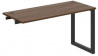 Pracovný stôl UNI O, k pozdĺ. reťazeniu, 140x75,5x60 cm, orech/čierna