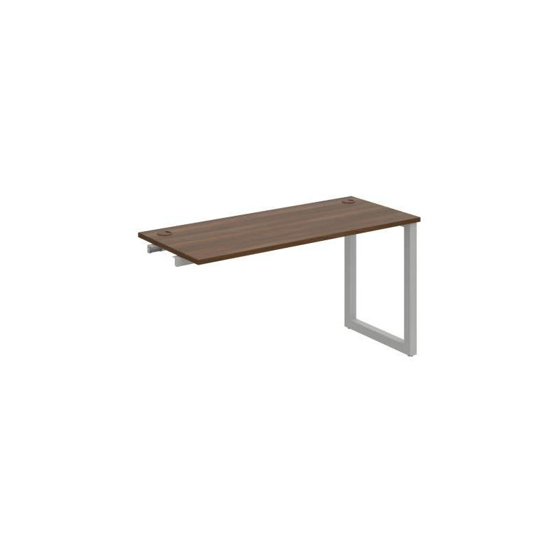 Pracovný stôl UNI O, k pozdĺ. reťazeniu, 140x75,5x60 cm, orech/sivá