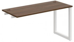 Pracovný stôl UNI O, k pozdĺ. reťazeniu, 140x75,5x60 cm, orech/biela