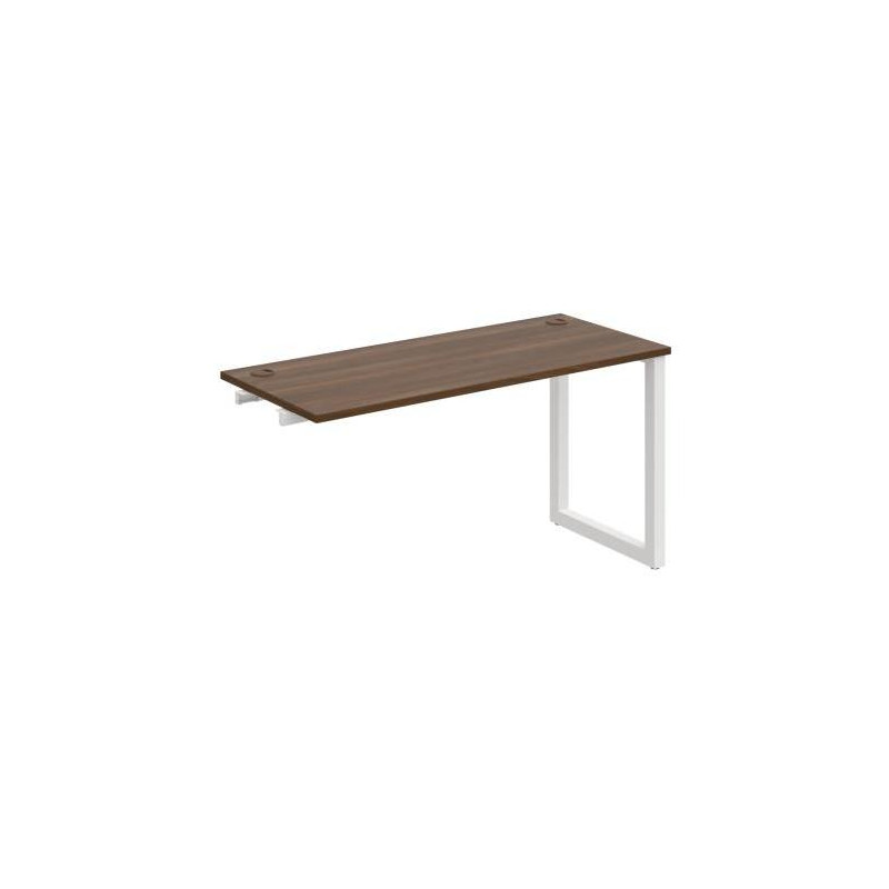 Pracovný stôl UNI O, k pozdĺ. reťazeniu, 140x75,5x60 cm, orech/biela