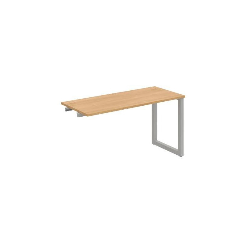 Pracovný stôl UNI O, k pozdĺ. reťazeniu, 140x75,5x60 cm, dub/sivá