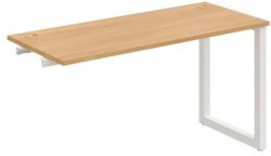 Pracovný stôl UNI O, k pozdĺ. reťazeniu, 140x75,5x60 cm, dub/biela