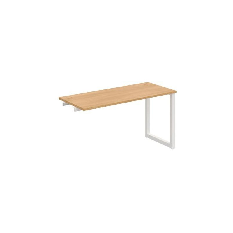 Pracovný stôl UNI O, k pozdĺ. reťazeniu, 140x75,5x60 cm, dub/biela