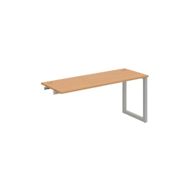 Pracovný stôl UNI O, k pozdĺ. reťazeniu, 160x75,5x60 cm, buk/sivá