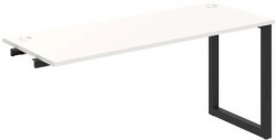 Pracovný stôl UNI O, k pozdĺ. reťazeniu, 160x75,5x60 cm, biela/čierna