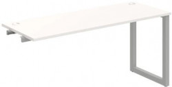 Pracovný stôl UNI O, k pozdĺ. reťazeniu, 160x75,5x60 cm, biela/sivá