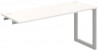 Pracovný stôl UNI O, k pozdĺ. reťazeniu, 160x75,5x60 cm, biela/sivá