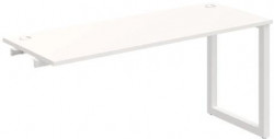 Pracovný stôl UNI O, k pozdĺ. reťazeniu, 160x75,5x60 cm, biela/biela