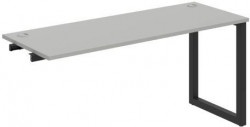 Pracovný stôl UNI O, k pozdĺ. reťazeniu, 160x75,5x60 cm, sivá/čierna