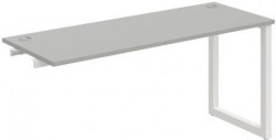 Pracovný stôl UNI O, k pozdĺ. reťazeniu, 160x75,5x60 cm, sivá/biela