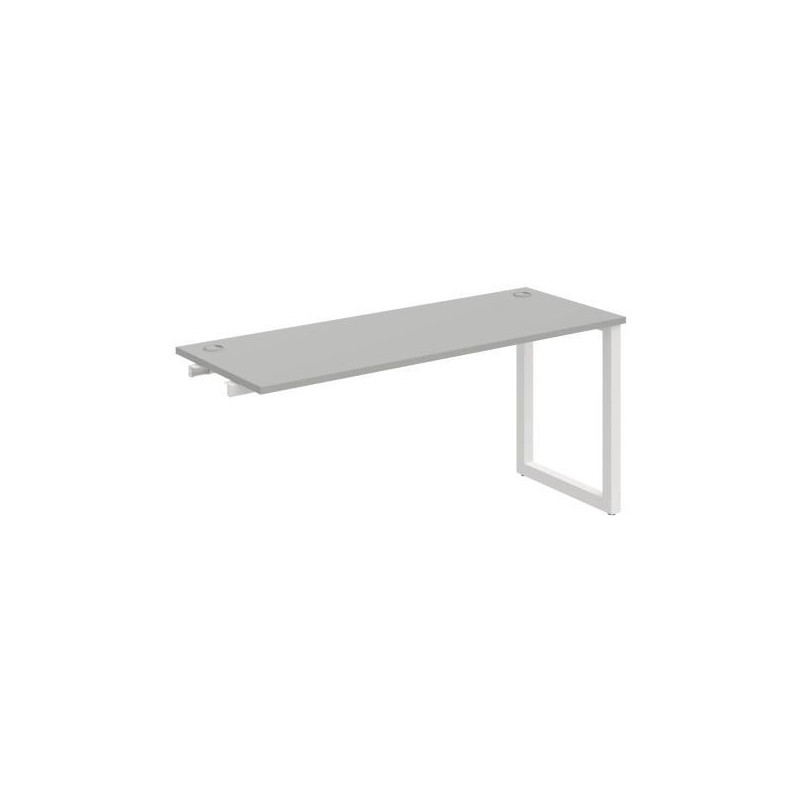 Pracovný stôl UNI O, k pozdĺ. reťazeniu, 160x75,5x60 cm, sivá/biela