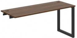 Pracovný stôl UNI O, k pozdĺ. reťazeniu, 160x75,5x60 cm, orech/čierna