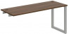 Pracovný stôl UNI O, k pozdĺ. reťazeniu, 160x75,5x60 cm, orech/sivá