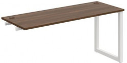 Pracovný stôl UNI O, k pozdĺ. reťazeniu, 160x75,5x60 cm, orech/biela