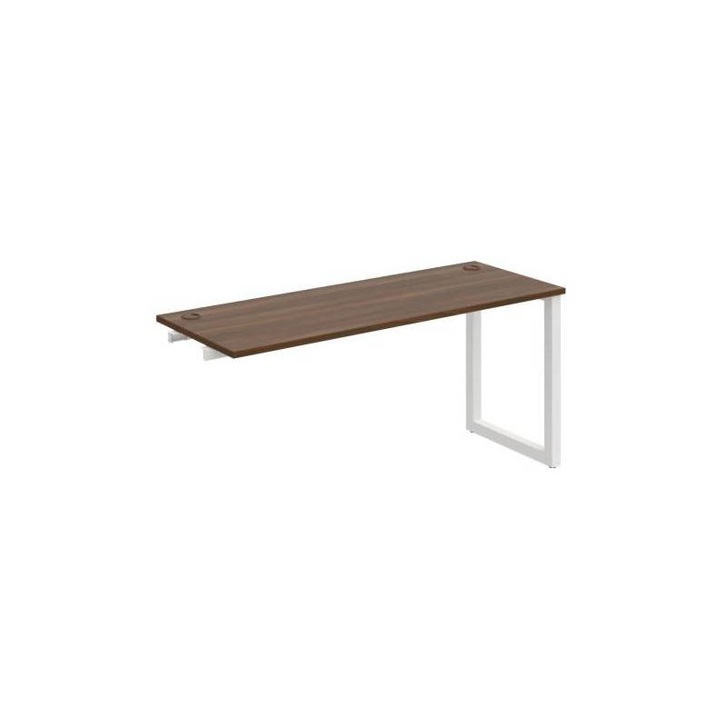 Pracovný stôl UNI O, k pozdĺ. reťazeniu, 160x75,5x60 cm, orech/biela