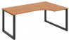 Pracovný stôl UNI O, ergo, ľavý, 180x75,5x120 cm, jelša/čierna