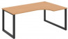 Pracovný stôl UNI O, ergo, ľavý, 180x75,5x120 cm, buk/čierna