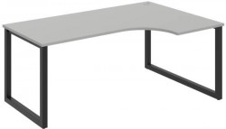 Pracovný stôl UNI O, ergo, ľavý, 180x75,5x120 cm, sivá/čierna