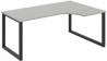 Pracovný stôl UNI O, ergo, ľavý, 180x75,5x120 cm, sivá/čierna