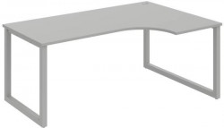 Pracovný stôl UNI O, ergo, ľavý, 180x75,5x120 cm, sivá/sivá