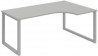 Pracovný stôl UNI O, ergo, ľavý, 180x75,5x120 cm, sivá/sivá