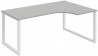 Pracovný stôl UNI O, ergo, ľavý, 180x75,5x120 cm, sivá/biela