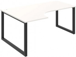 Pracovný stôl UNI O, ergo, pravý, 180x75,5x120 cm, biela/čierna