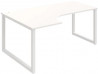 Pracovný stôl UNI O, ergo, pravý, 180x75,5x120 cm, biela/biela
