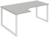Pracovný stôl UNI O, ergo, pravý, 180x75,5x120 cm, sivá/čierna
