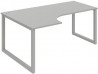 Pracovný stôl UNI O, ergo, pravý, 180x75,5x120 cm, sivá/sivá
