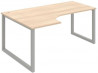 Pracovný stôl UNI O, ergo, pravý, 180x75,5x120 cm, agát/sivá