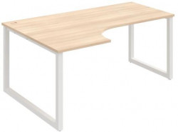 Pracovný stôl UNI O, ergo, pravý, 180x75,5x120 cm, agát/biela