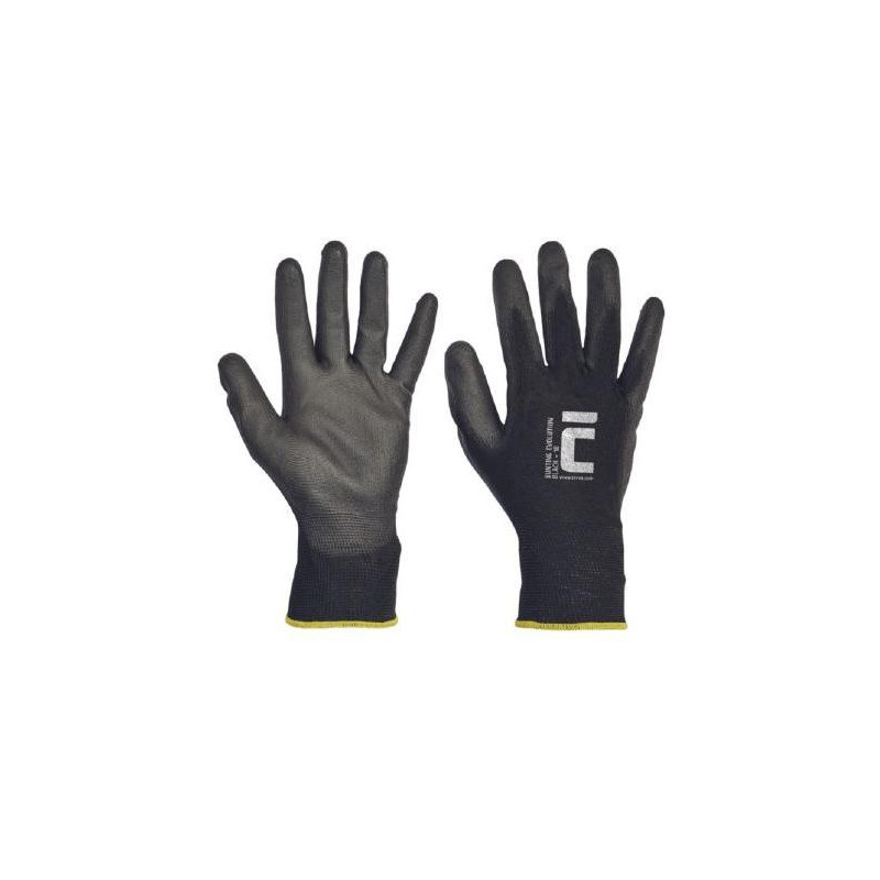 Rukavice pletené, bezšvové, polyester. Bunting Black Evolution, veľ. 6/XS