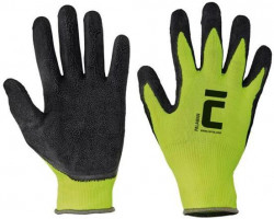 Rukavice nylonové, latexové PALAWAN, čierno/zelené, veľ. 11/XXL