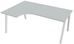 Pracovný stôl UNI A, ergo, pravý, 180x75,5x120 cm, sivá/biela