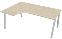 Pracovný stôl UNI A, ergo, pravý, 180x75,5x120 cm, agát/sivá