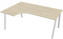 Pracovný stôl UNI A, ergo, pravý, 180x75,5x120 cm, agát/biela